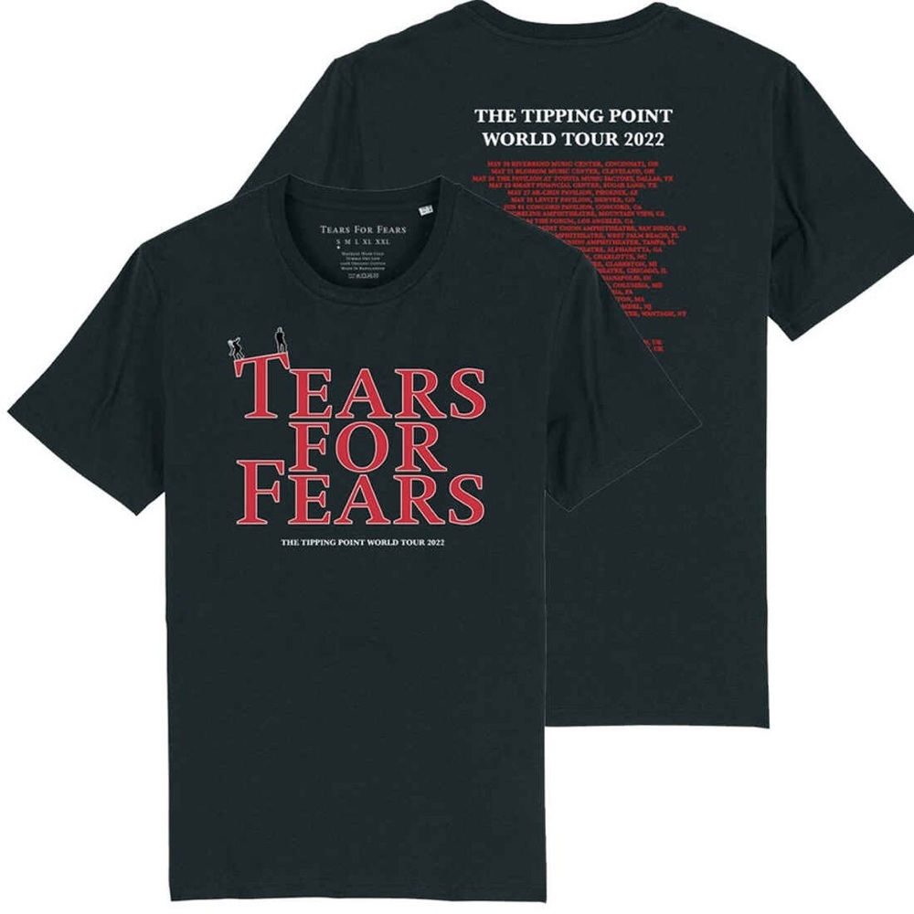 NEW Tears For Fears 2022 Tour Black Band Concert Tee Size XXL